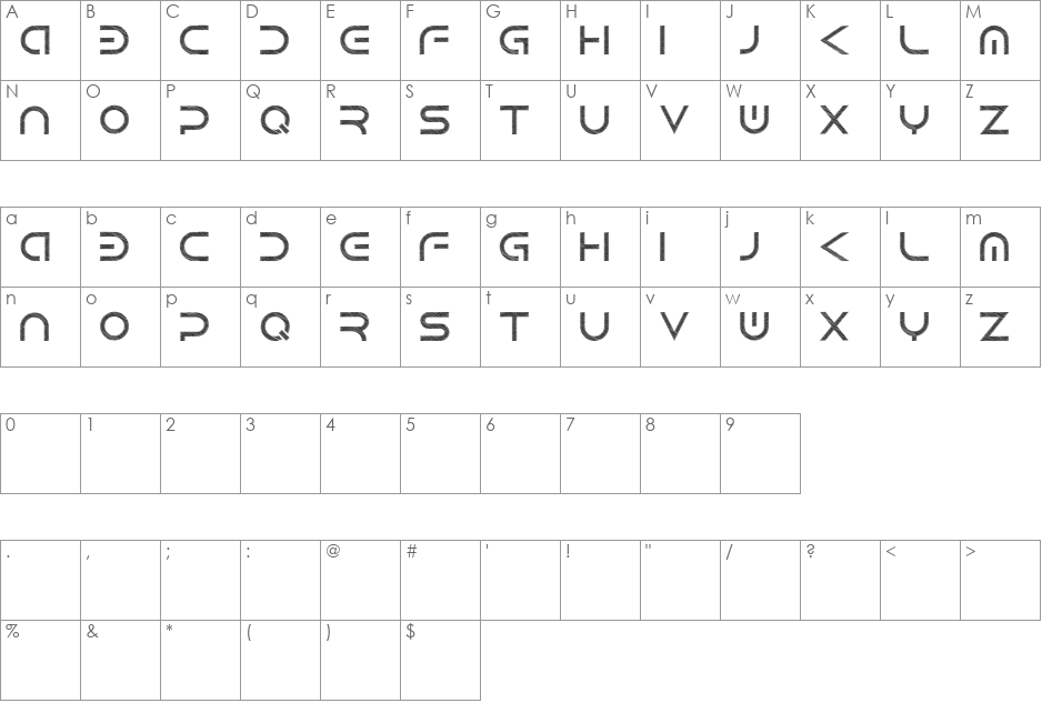 Android SC font character map preview