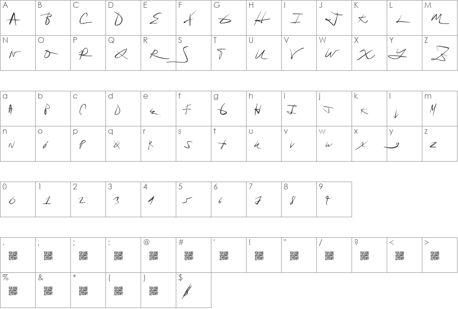ForSale font character map preview