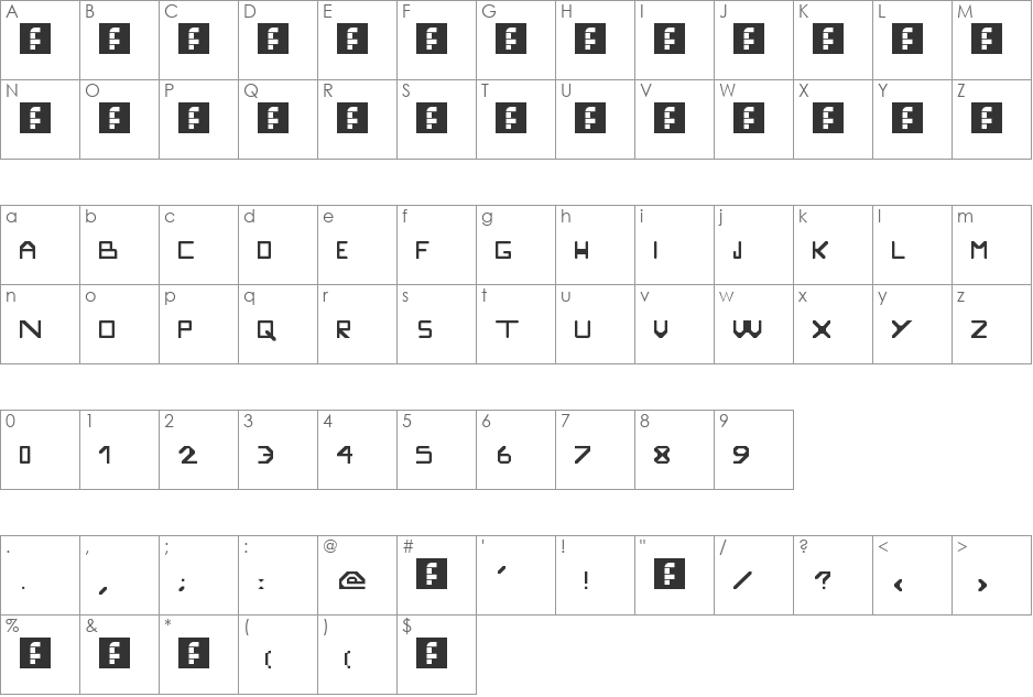 Fortisse font character map preview