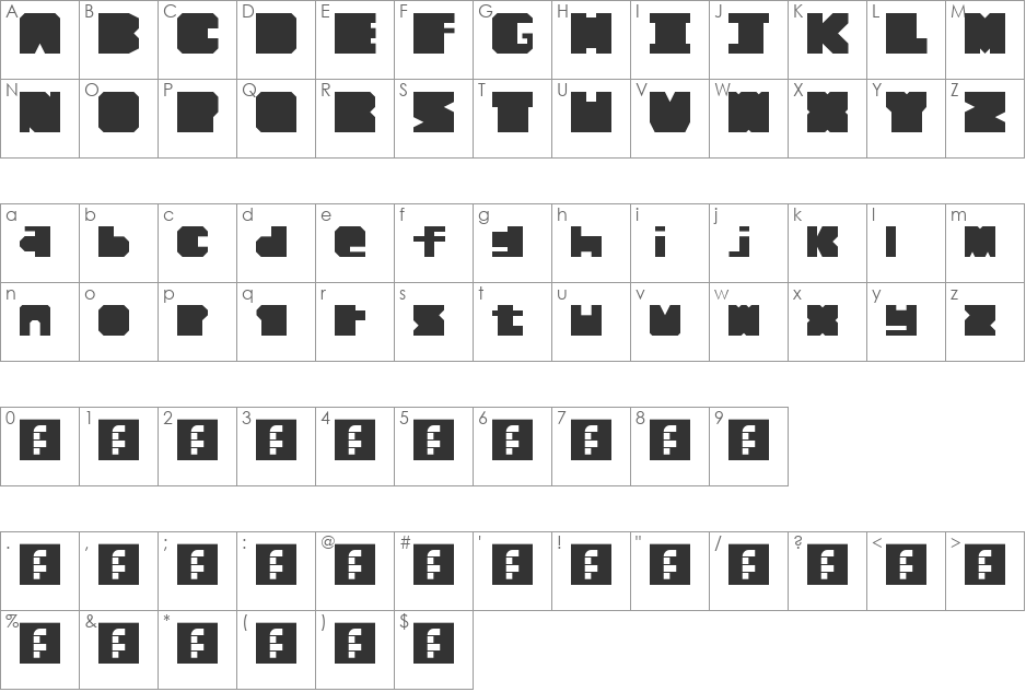 founder font character map preview