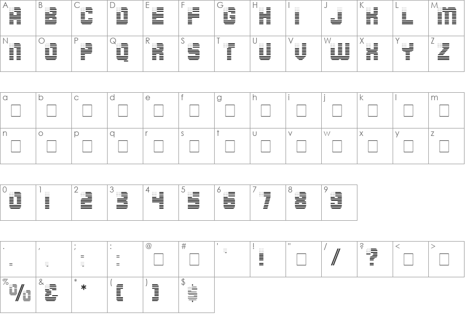 Fourth Display Caps SSi font character map preview