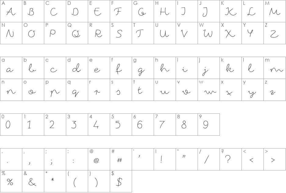 fox in the snow font character map preview