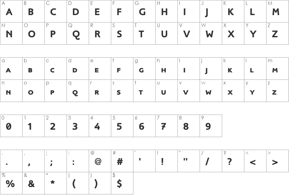 FoxSmallCapsBold font character map preview