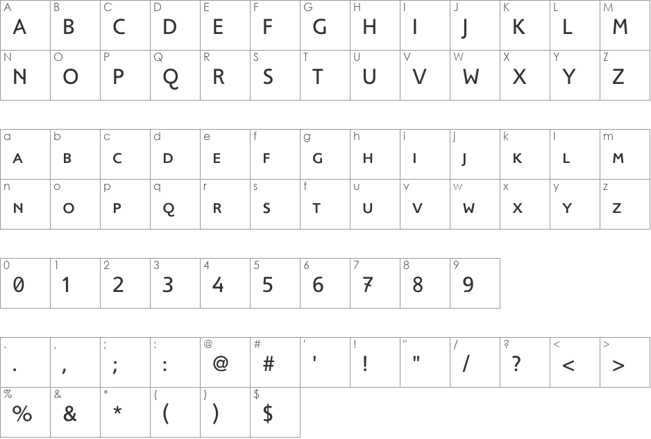 FoxSmallCapsRegular font character map preview