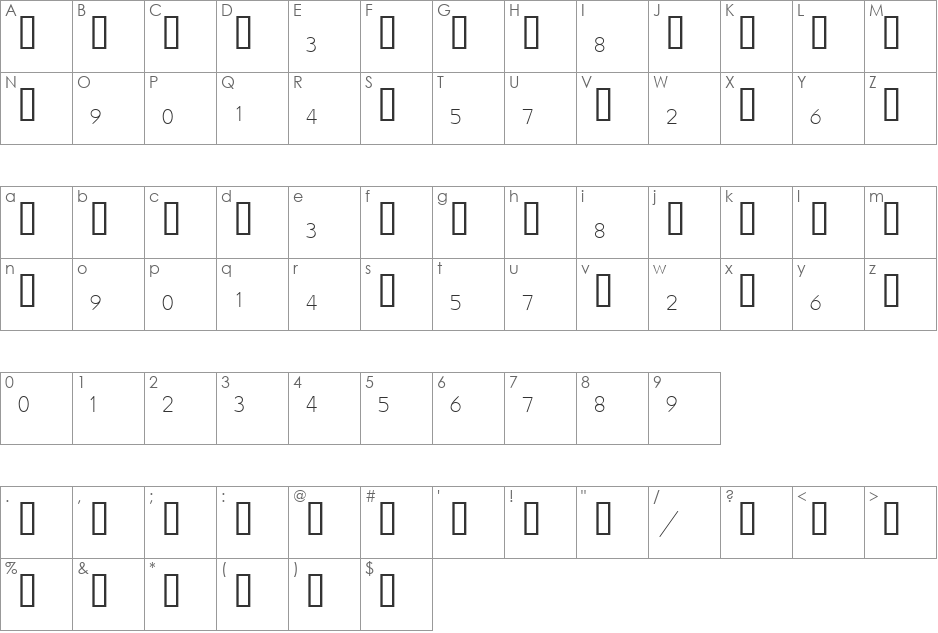 FractionsHelper font character map preview