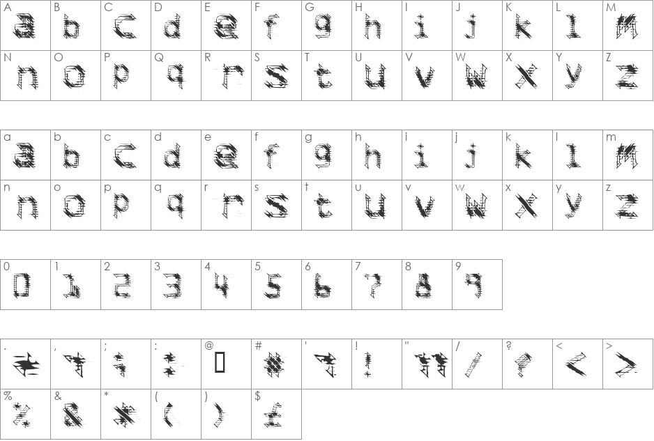 frag font character map preview