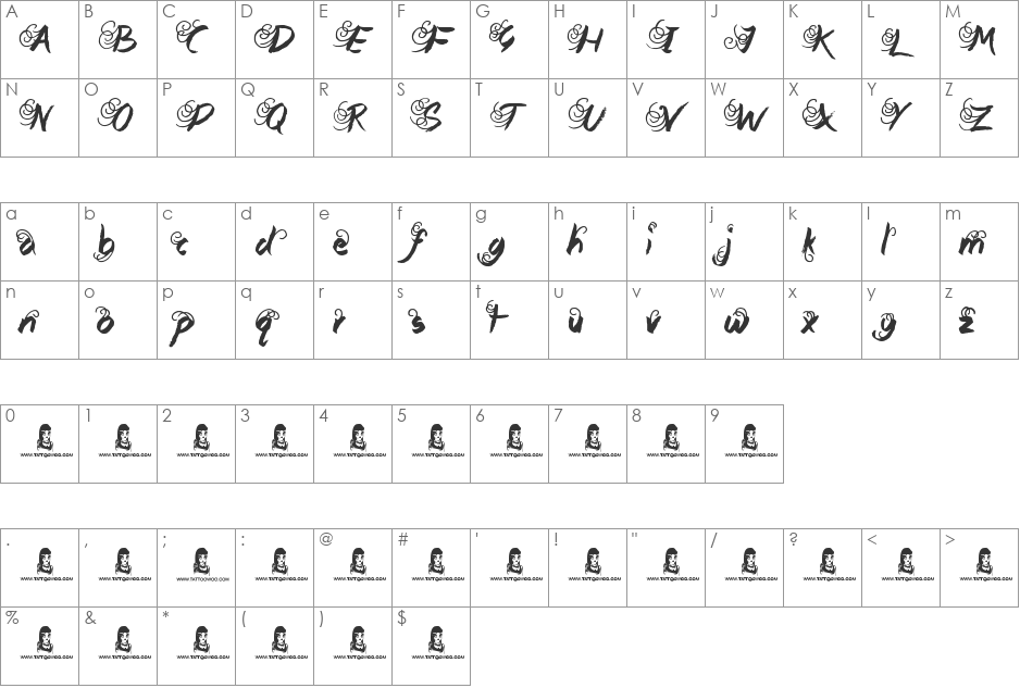 Fraggle Time font character map preview