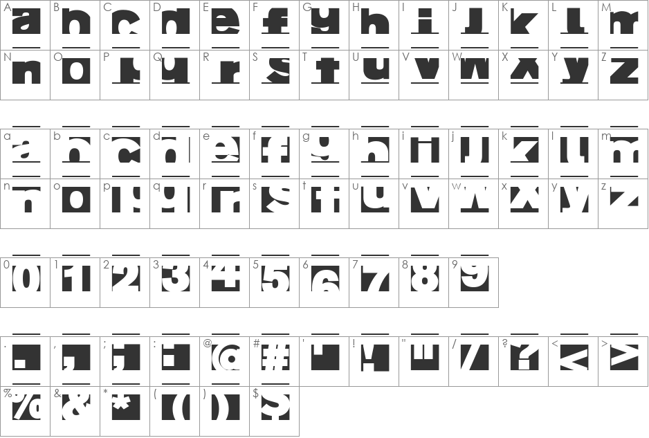 FragmentAZ font character map preview