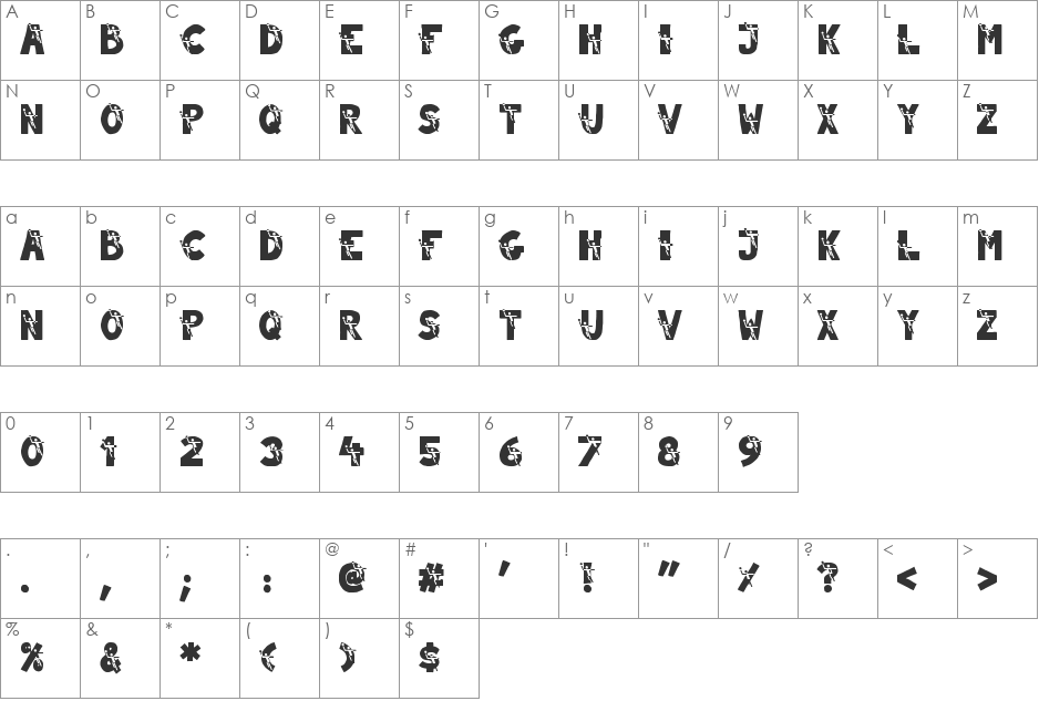 Fraikin Handball font character map preview