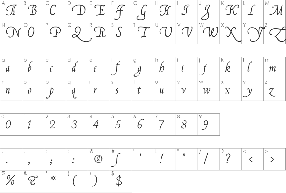 FranciscoLucas Briosa font character map preview