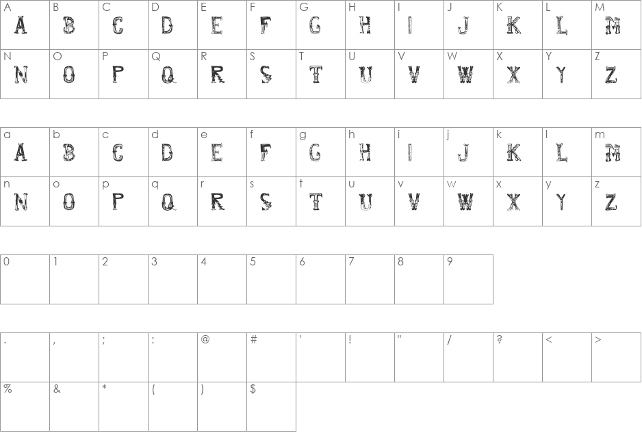 francis_mirtha font character map preview