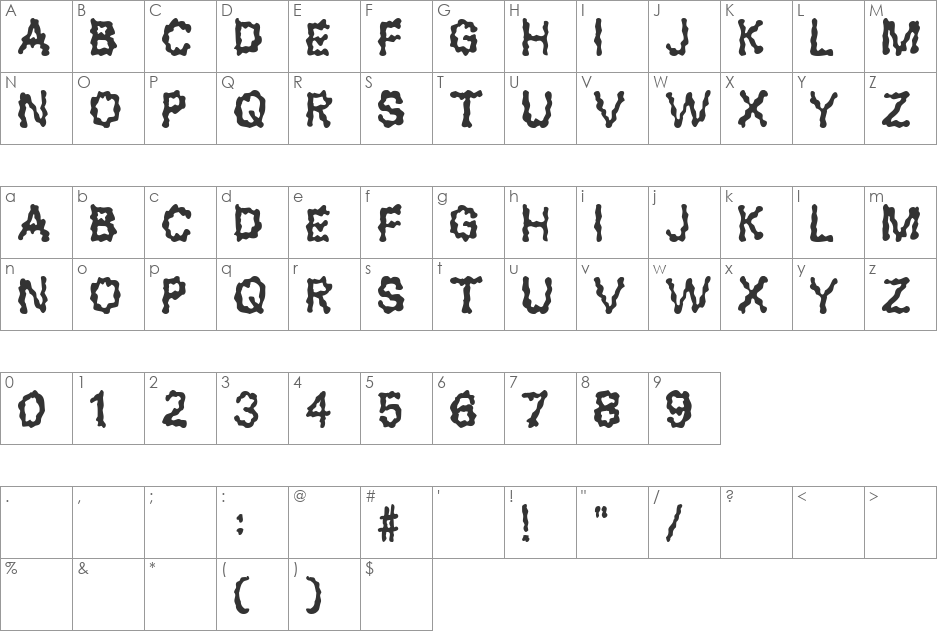 Frangmento Sans font character map preview