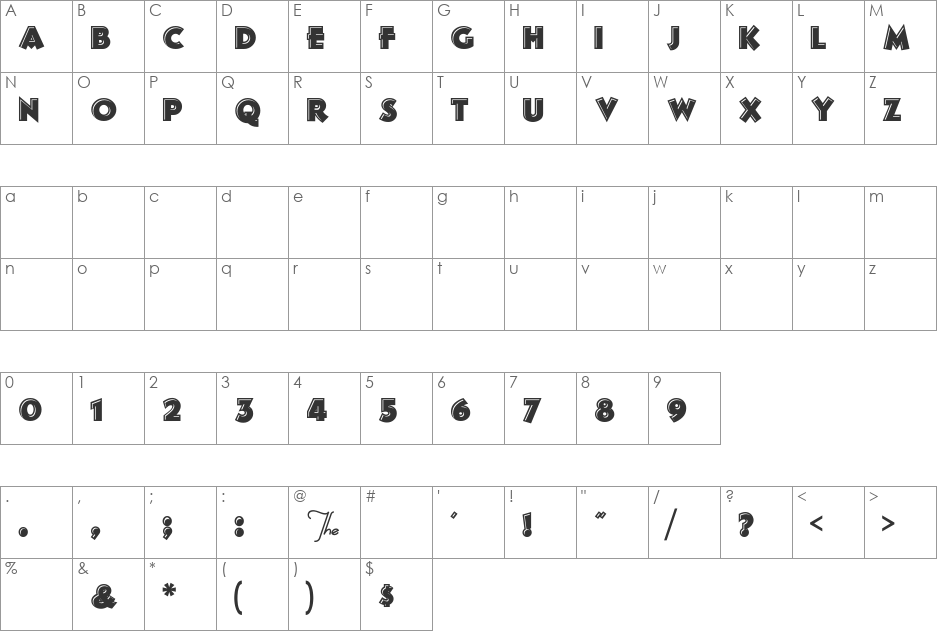 Franken's-SteinA font character map preview