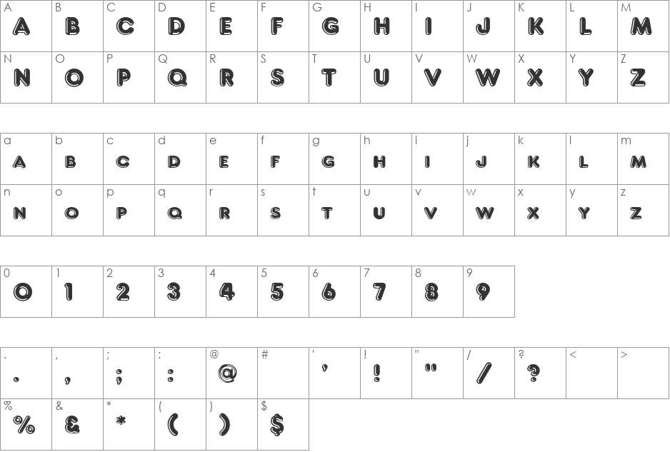Frankfurt font character map preview