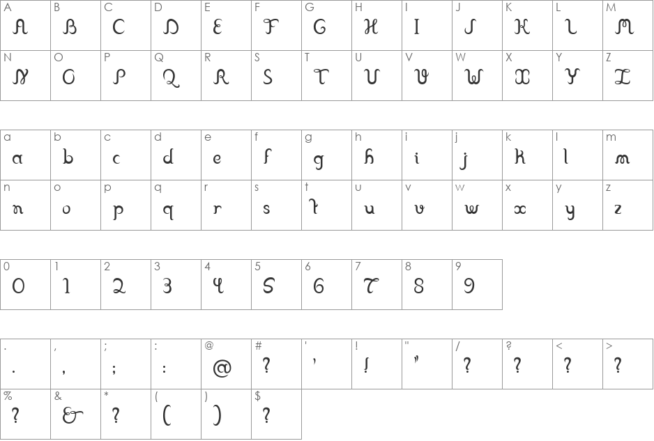 Franklin Cascaes font character map preview