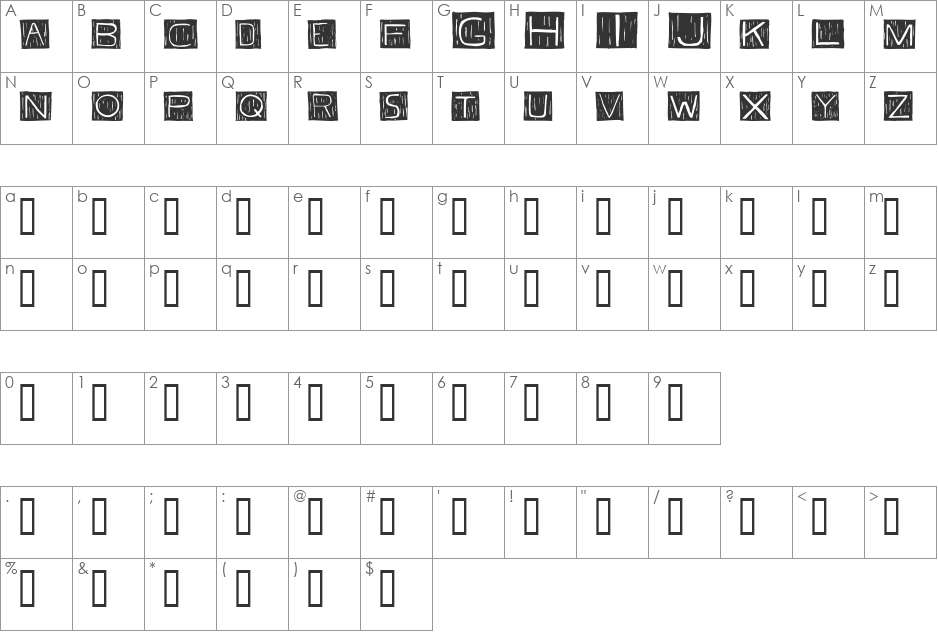 FranzKafka font character map preview