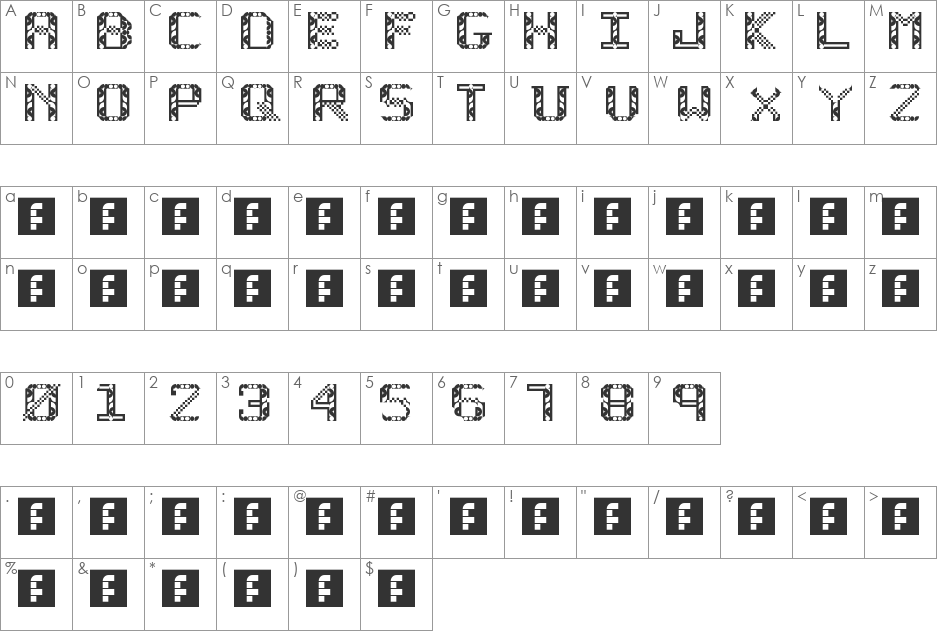 FranzyFant font character map preview