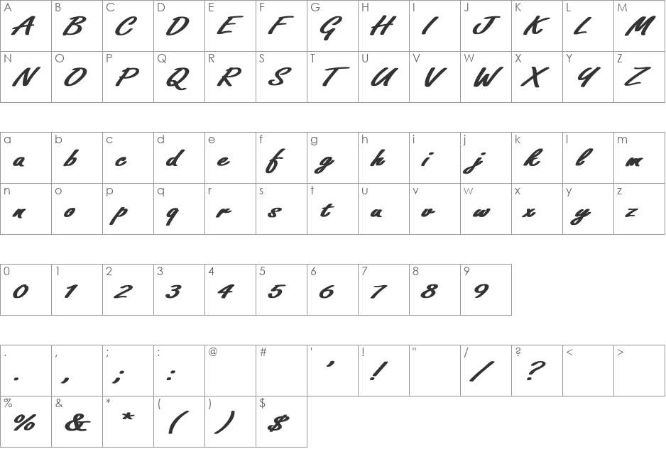 Freeport-Normal Ex Bold font character map preview