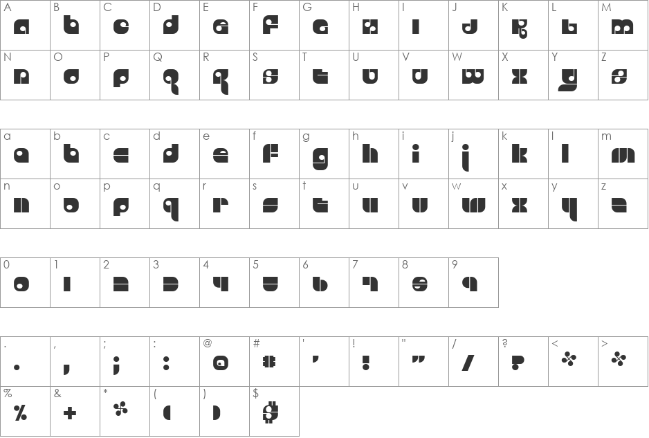 Freestyle font character map preview