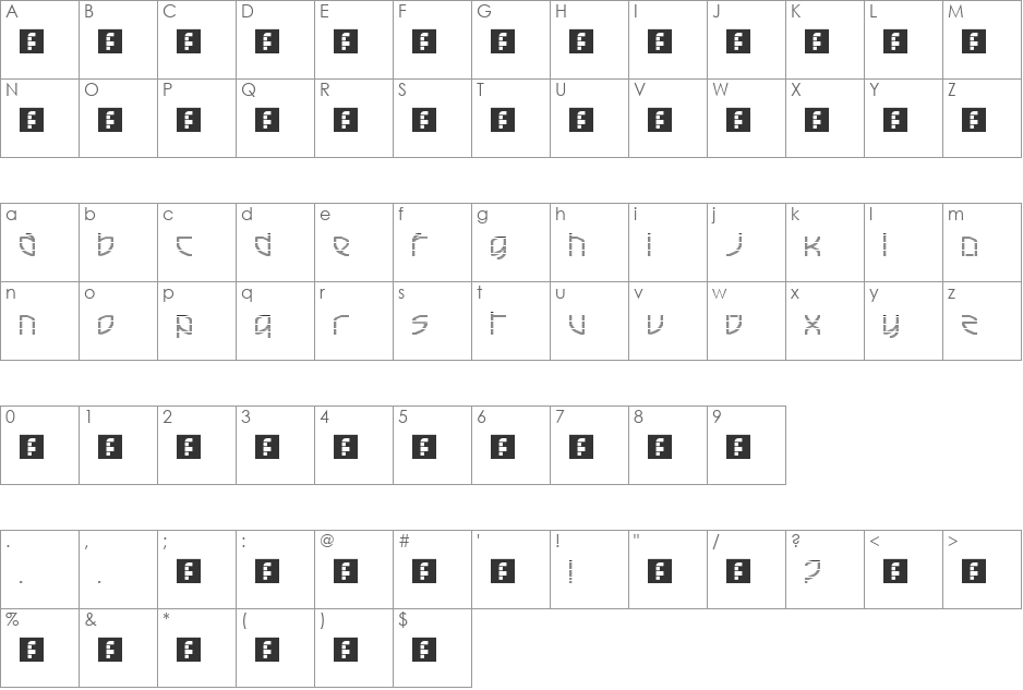 French Electric - Techno font character map preview