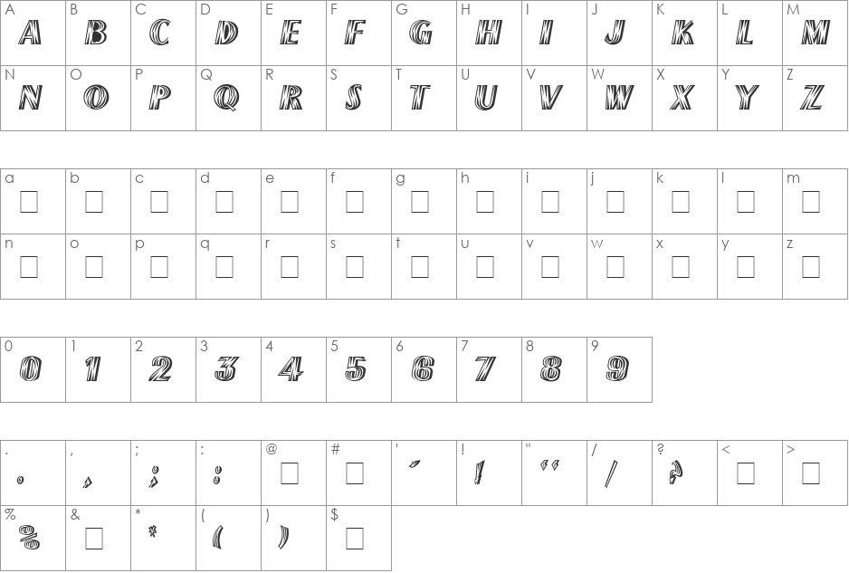 FRENCH FLASH Rus font character map preview