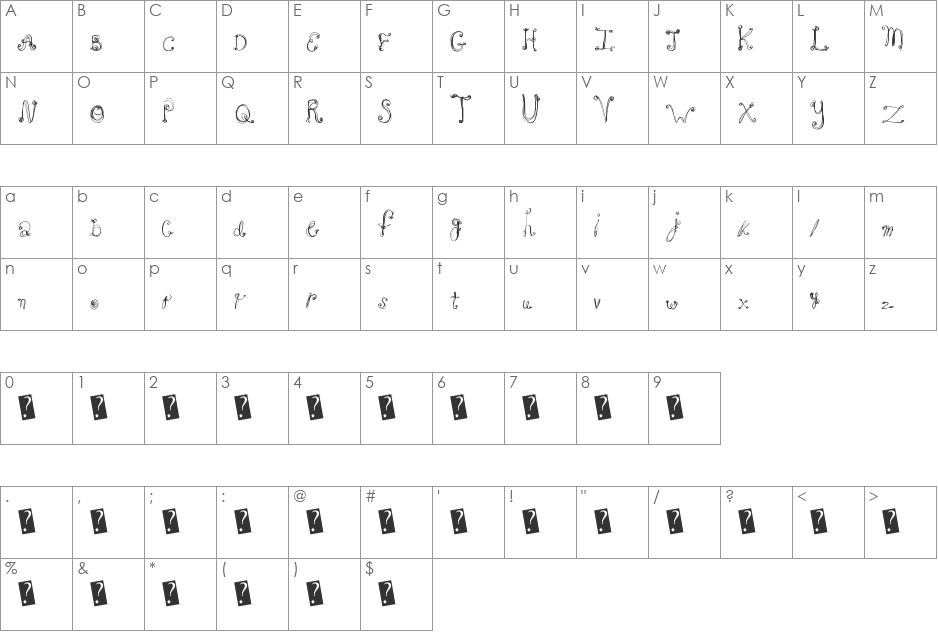 FrenchSugar font character map preview