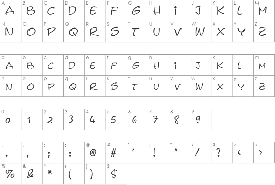 FreneticSCapsSSi font character map preview