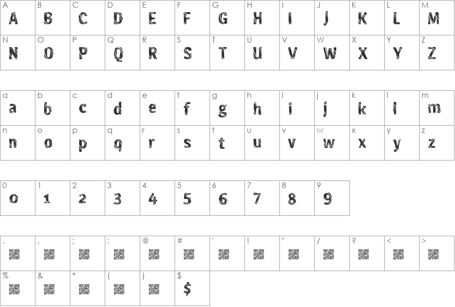 FreshMaker font character map preview