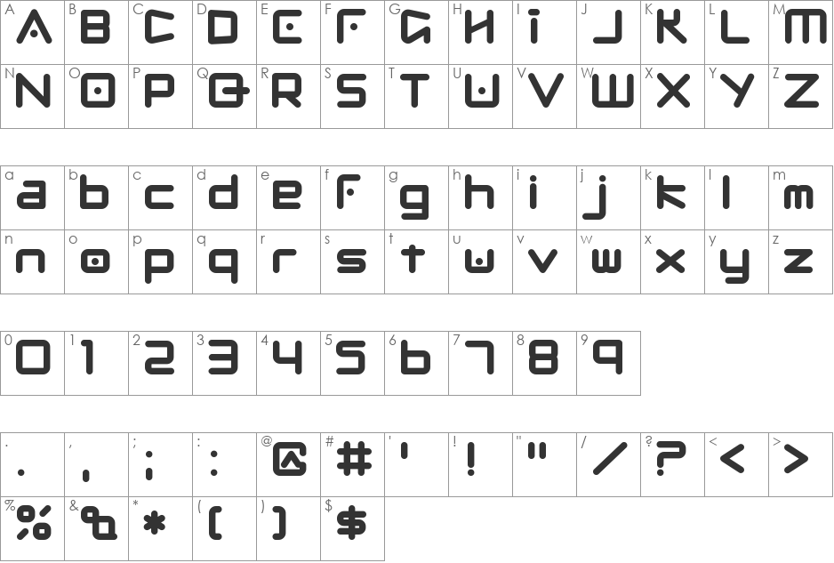 fRiNgE font character map preview