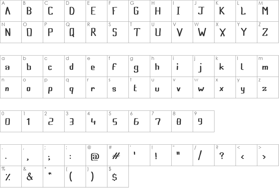FroggyPrincess font character map preview