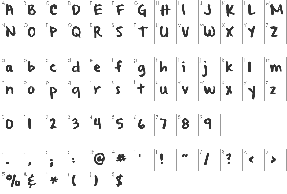 From Where You Are font character map preview