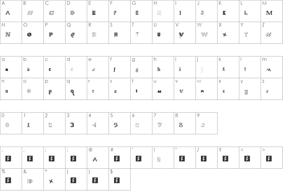 FS Collaboration 1 font character map preview