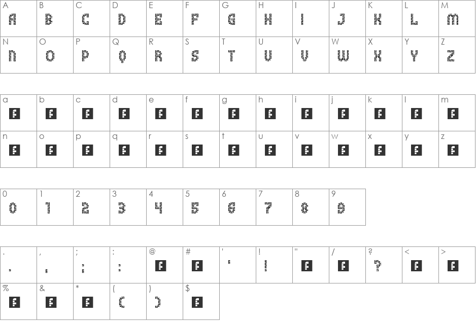 fs Unoriginal font character map preview