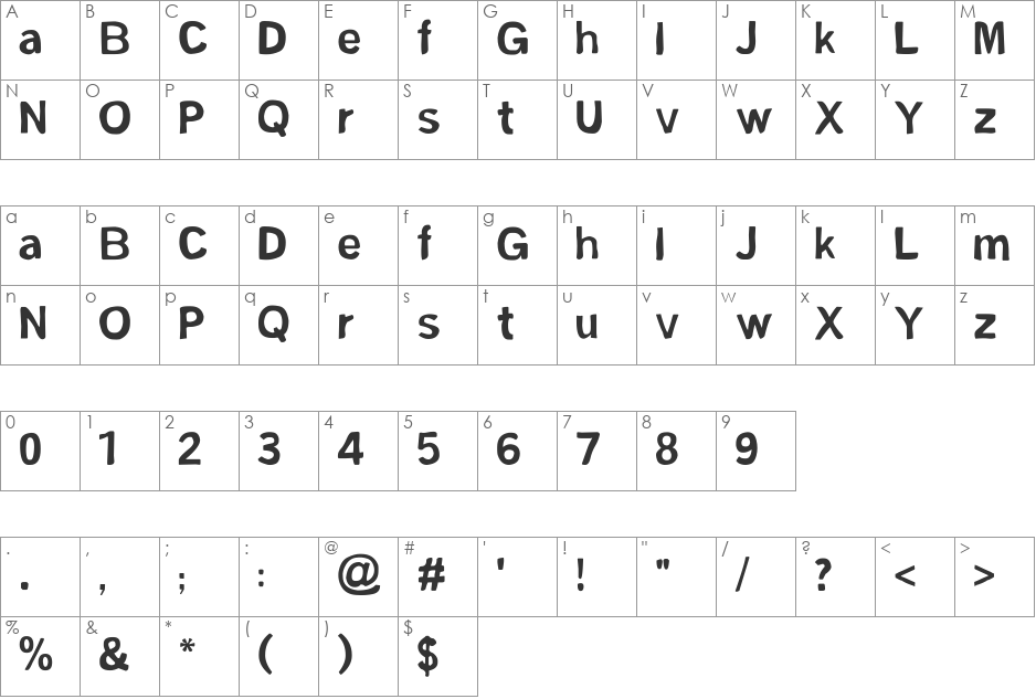 fsm_sans font character map preview