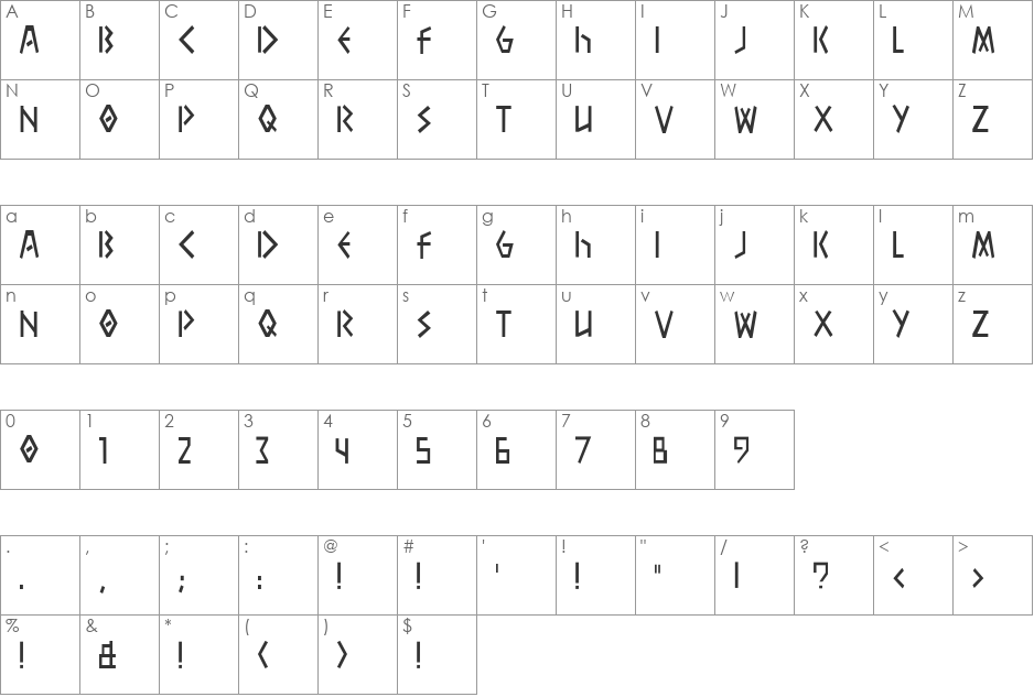 FSO tremendous egg font character map preview