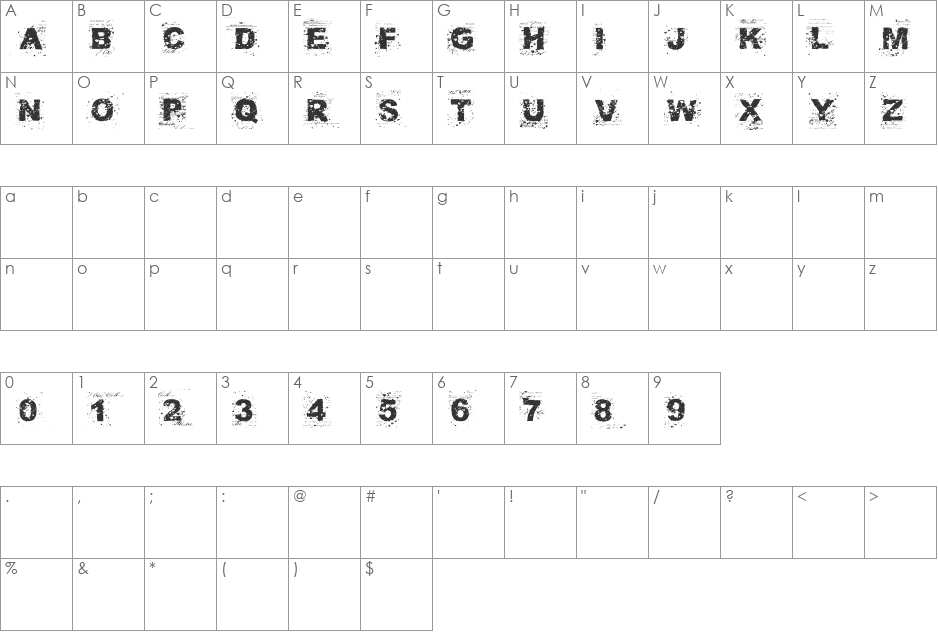 FuckAutority font character map preview