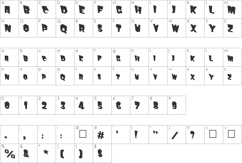 FuddyDuddy118 font character map preview