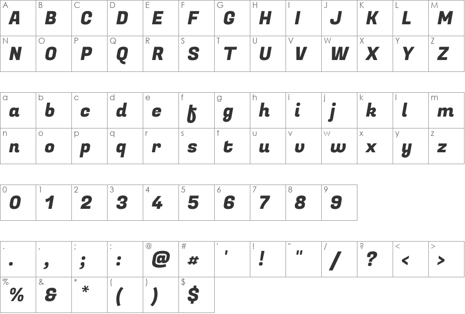 Fugaz One font character map preview