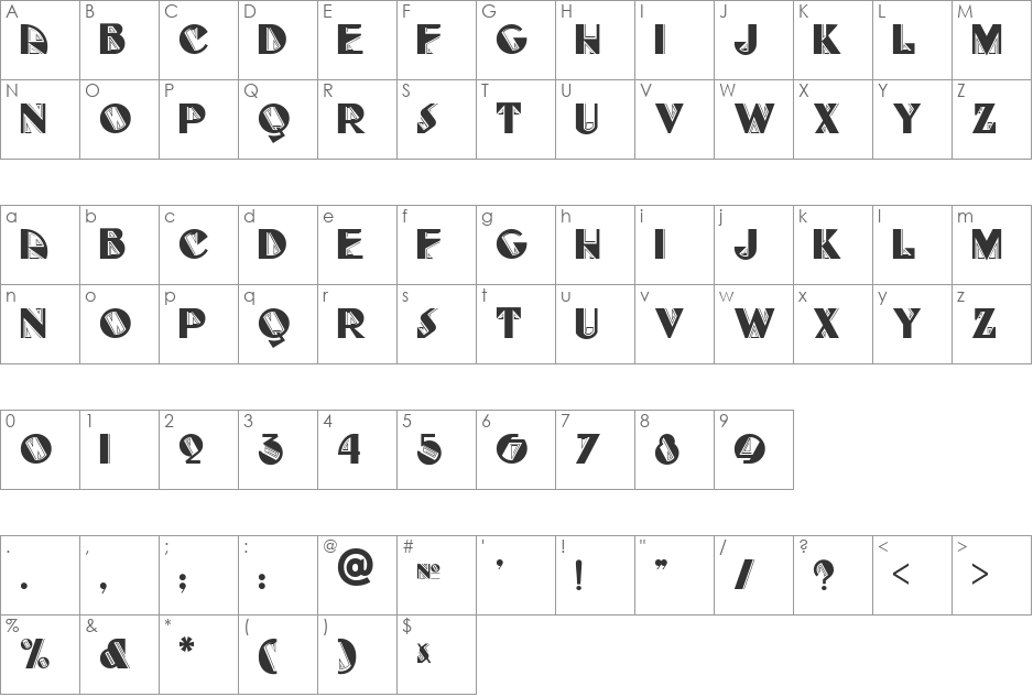 FullTilt Boogie NF font character map preview