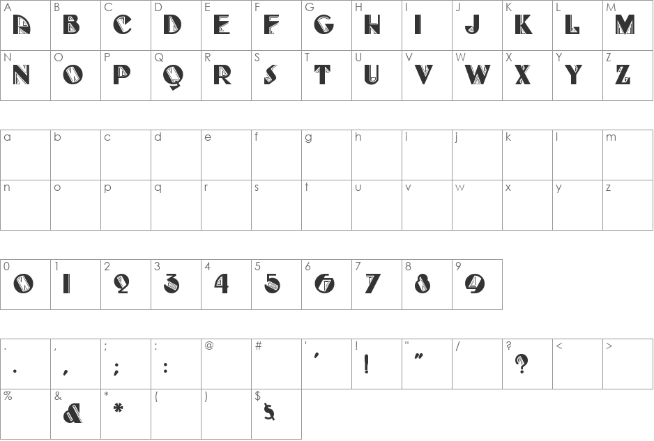 FullTiltBoogie font character map preview