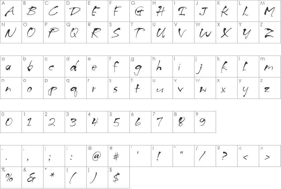 FultoonHmk font character map preview