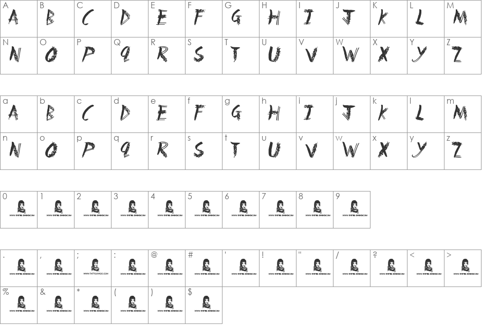 Fun House font character map preview