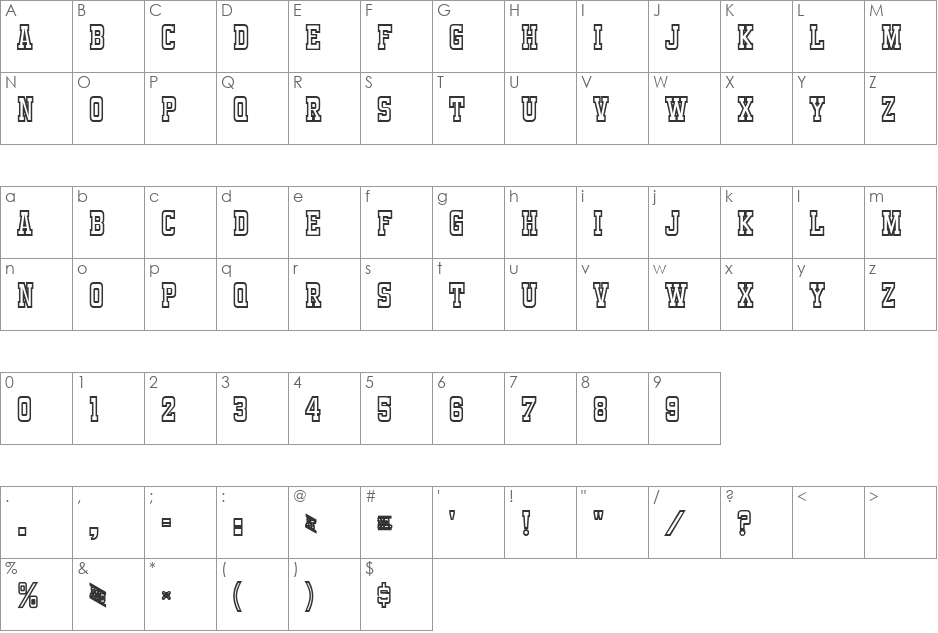 Funland Park Open JL font character map preview