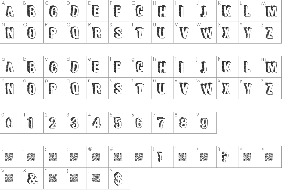 FunSized font character map preview
