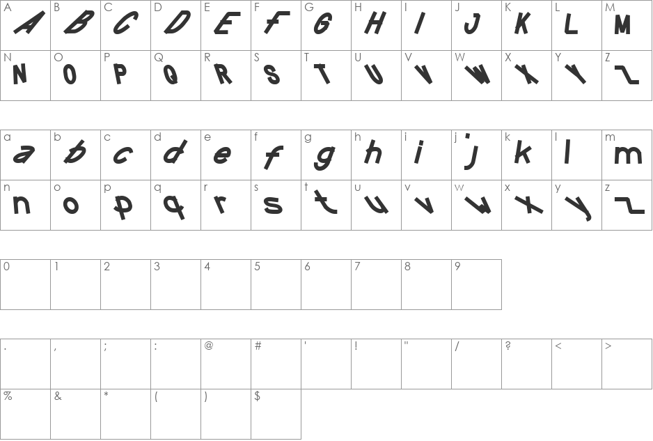 FUNTASTIC MILLION MOMENT font character map preview