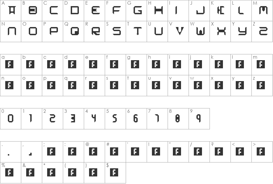 Fusion font character map preview