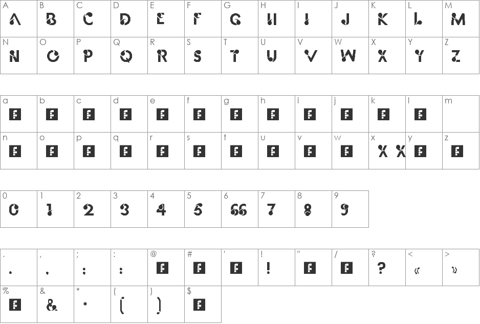 futuremarinearranjadospelamig font character map preview