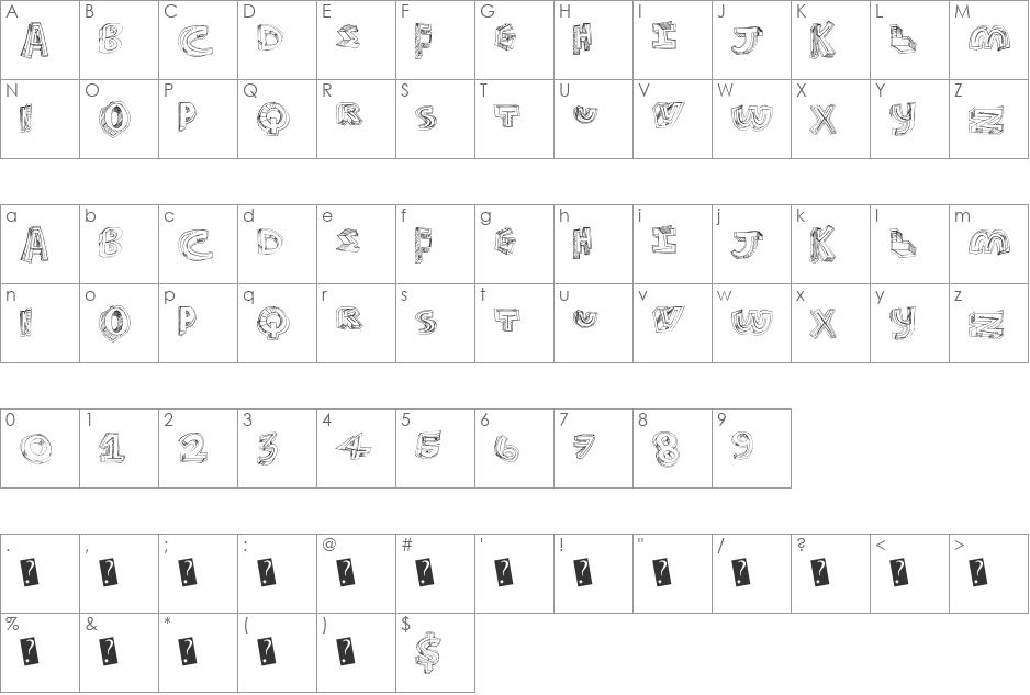 FutureStyle font character map preview