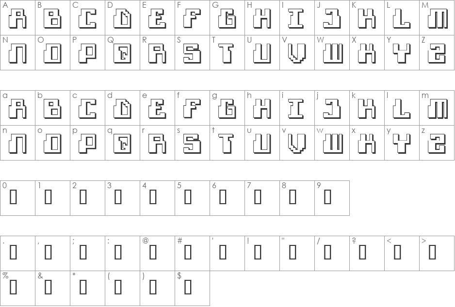 Futurism font character map preview