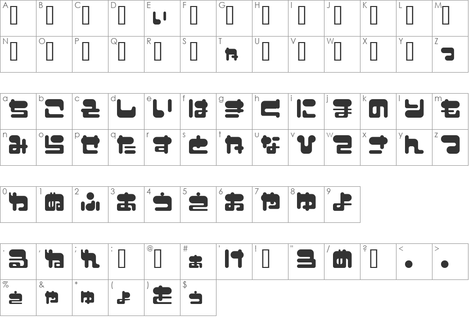 FuwafuwaFururuHS font character map preview